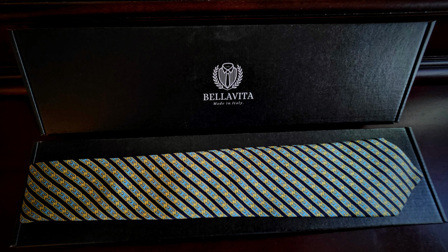 100% Italian Silk Tie - Handmade in Italy - WCHB - Watchband Design - Navy