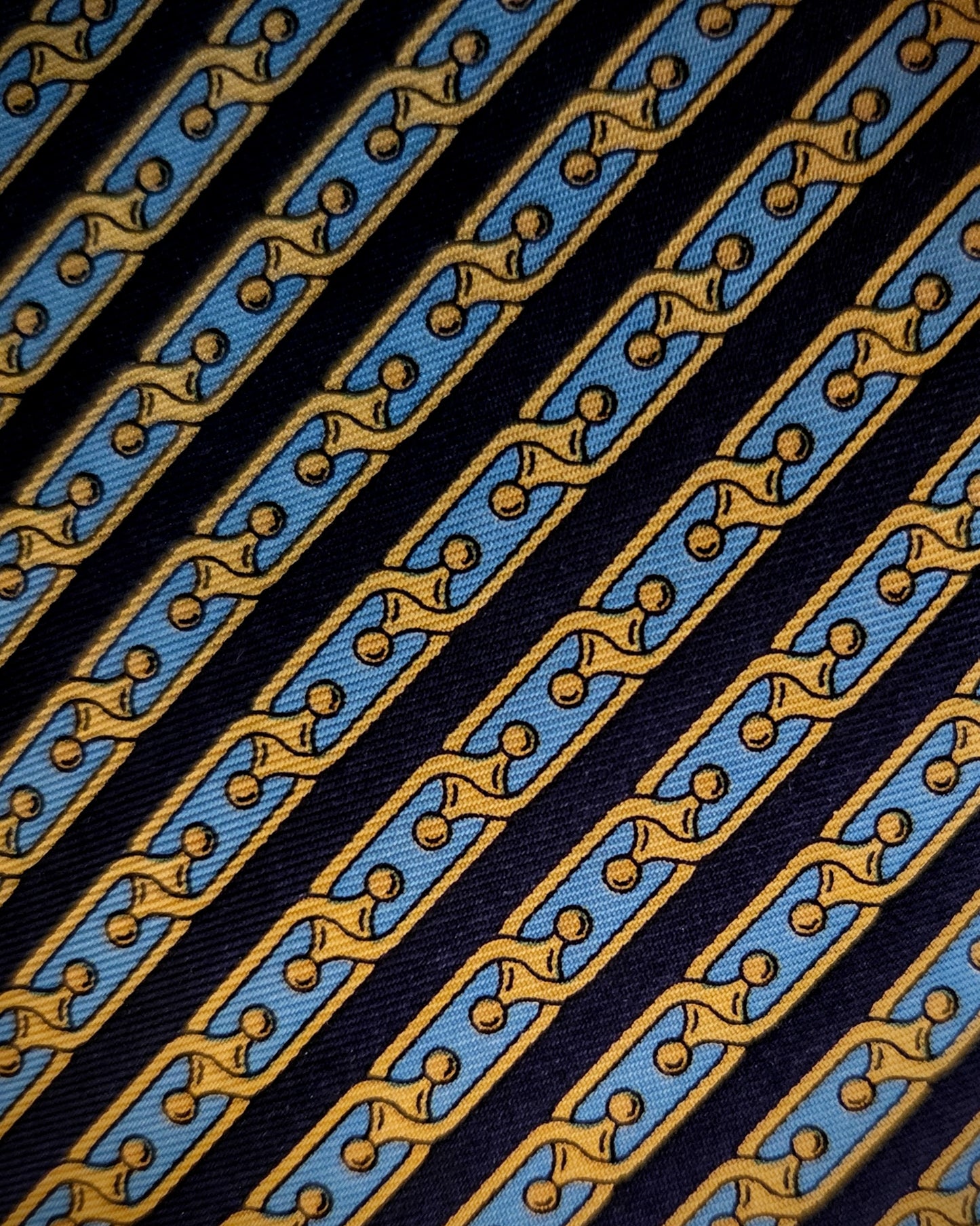 100% Italian Silk Tie - Handmade in Italy - WCHB - Watchband Design - Navy