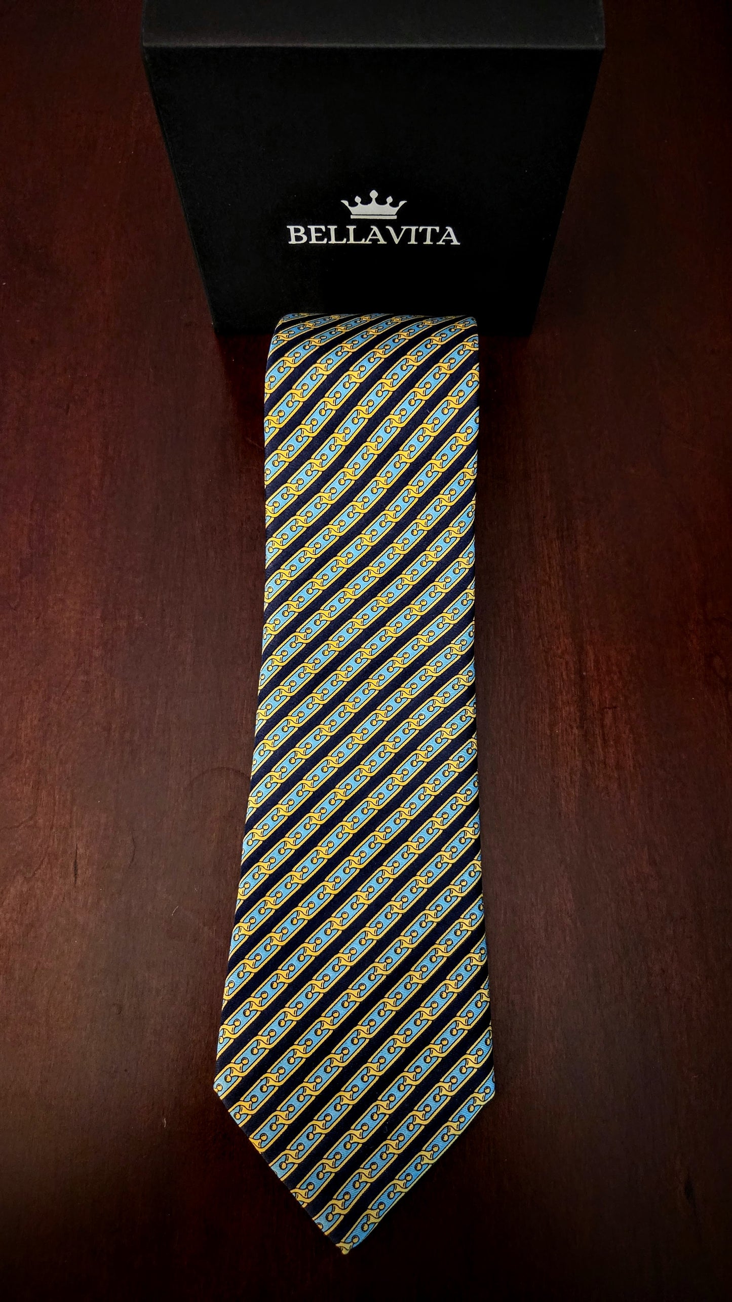 100% Italian Silk Tie - Handmade in Italy - WCHB - Watchband Design - Navy