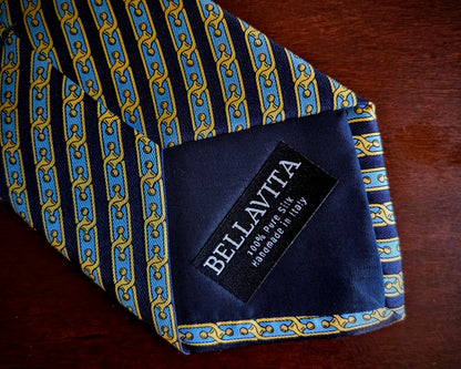 100% Italian Silk Tie - Handmade in Italy - WCHB - Watchband Design - Navy