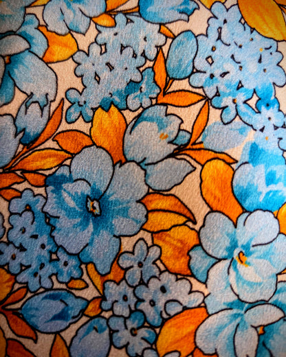 100% Italian Silk Tie - Handmade in Italy -  Vibrant Floral - Red, Yellow