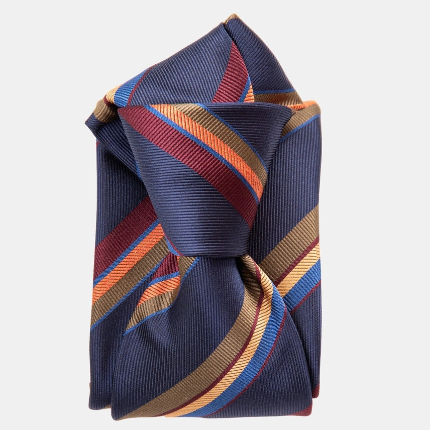 Battisti - Silk Jacquard Tie - Navy Xl by Elizabetta