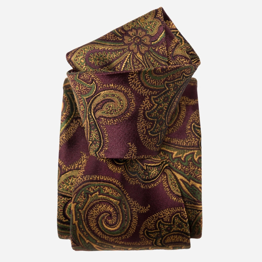 Cortina - Silk Jacquard Tie - Burgundy