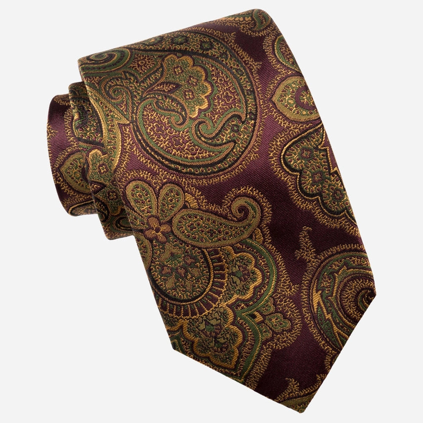 Cortina - Silk Jacquard Tie - Burgundy