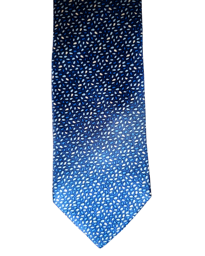 100% Italian Silk Tie - Handmade in Italy -  M111 Print - Forest Green, Burnt Gold, Royal Blue