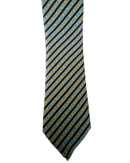 100% Italian Silk Tie - Handmade in Italy - WCHB - Watchband Design - Navy